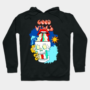 Good Vibes Only Funny Trippy Hoodie